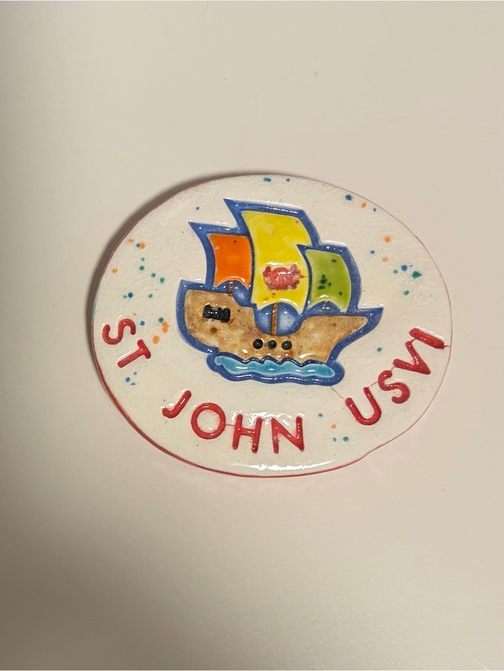 Handmade St John USVI Ceramic Magnet